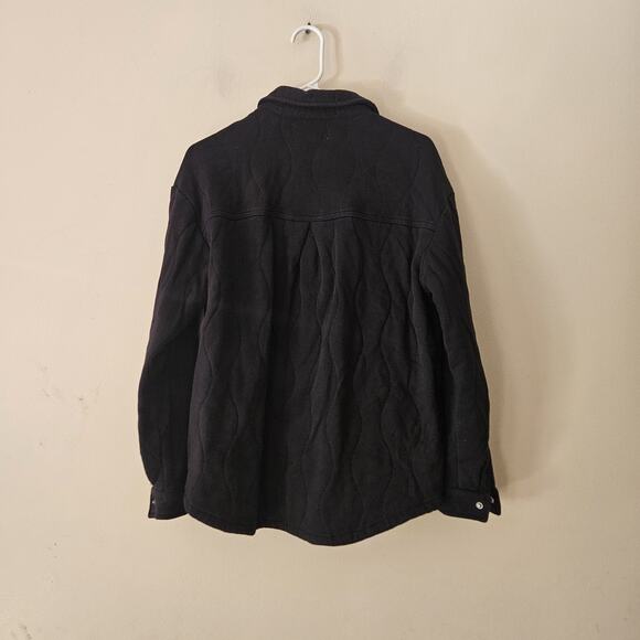 SPIRITUAL GANGSTER Wave Quilt Jacket Shacket Button Black Size XS/S - Picture 4 of 4